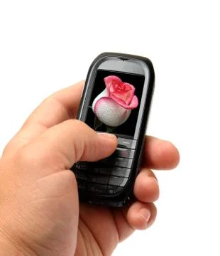 Mobile phone in hand Stock-Illustration