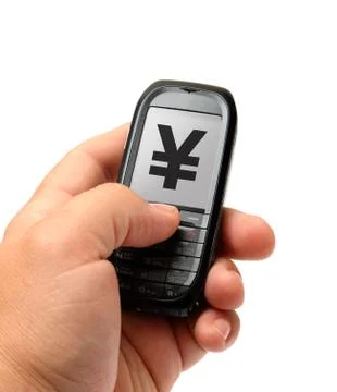 Mobile phone in hand Illustrazione stock