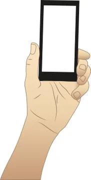 Mobile phone in hand Illustrazione stock
