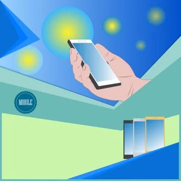 Mobile Phone in Hand Stock Illustration