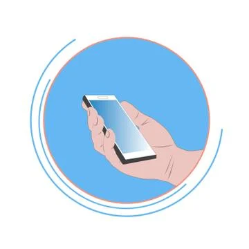Mobile Phone in Hand Stock Illustration