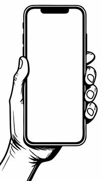 Mobile phone in hand. Stockillustratie