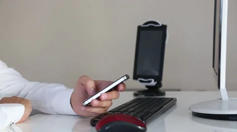 Mobile phone hand man Stock Footage 67422710