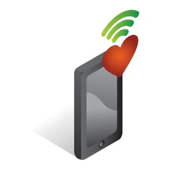 Mobile Phone With Heart Shape Stock-Illustration