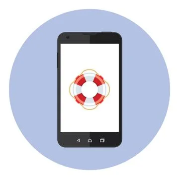 Mobile Phone Help Stock Illustration