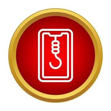 Mobile phone hook icon in red circle イラスト素材