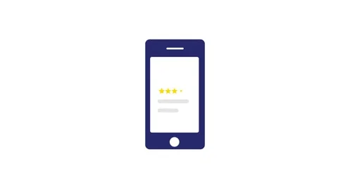 Mobile phone icon with 5 star animation .phone and dollar symbol concept Stock Footage 259280679