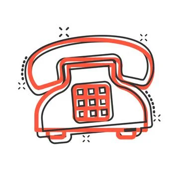 Mobile phone icon in comic style. Telephone talk cartoon vector illustration  Illustrazione stock