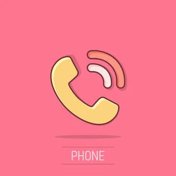 Mobile phone icon in comic style. Telephone talk cartoon vector illustratio.. Illustration