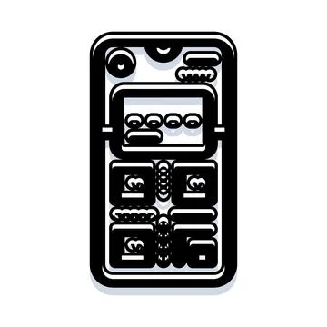Mobile phone icon displaying multiple app windows Stock Illustration