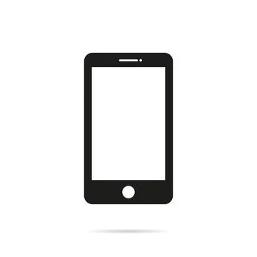 Mobile phone icon in flat design on white background Illustrazione stock