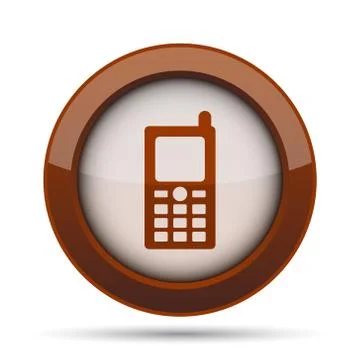 Mobile phone icon. Internet button on white background. . Illustrazione stock