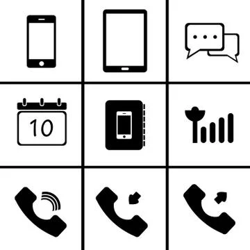 Mobile phone (Icon  set) Stock Illustration