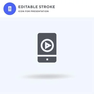 Mobile Phone icon vector, filled flat sign, solid pictogram isolated on white Illustrazione stock