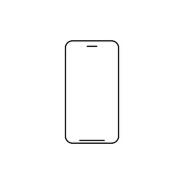 Mobile phone icon vector, line art outline style of smartphone symbol, simple Stock Illustration