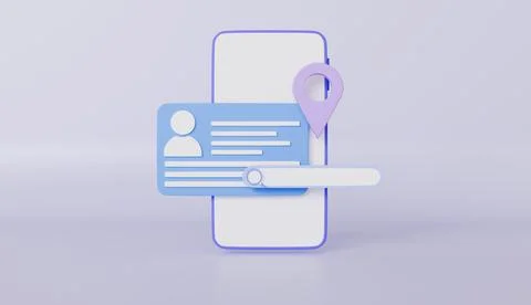 Mobile phone with ID Card document file Illustrazione stock