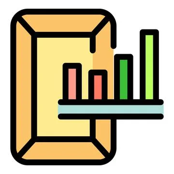 Mobile phone with increasing bar graph coming out of the screen, concept of a Stock Illustration