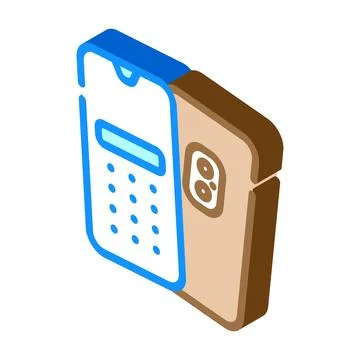 Mobile phone industry 3 isometric icon vector illustration Stock Illustration