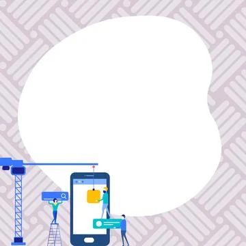 Mobile phone with information on the screen. Bright color illustration with 스톡 일러스트