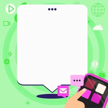 Mobile phone with information on the screen. Bright color illustration with Stock Illustration