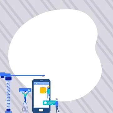 Mobile phone with information on the screen. Bright color illustration with Stock Illustration