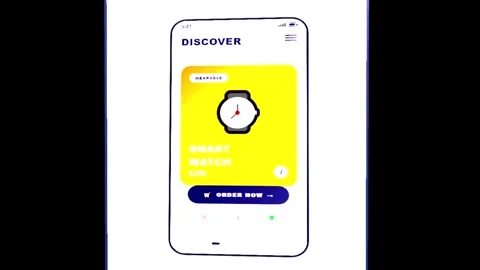 Mobile phone interface animation for social media app notifications with cl.. Stock Footage 346532772