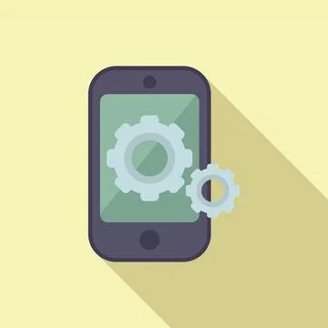 Mobile phone interface icon flat vector. Api support Stock Illustration