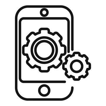 Mobile phone interface icon outline vector. Api support Stockillustratie