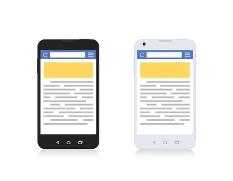 Mobile Phone Internet Browser Vertical Template Stock Illustration