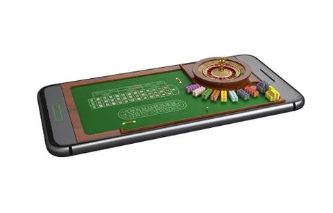 Mobile phone isolated screen roulette game concept Stock Illustration