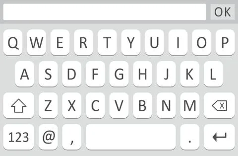 Mobile phone keyboard vector template, smatrphone keypad interface Ilustración de archivo