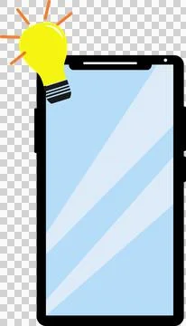 Mobile phone with light bulb, idea (1) Ilustración de archivo
