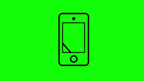 Mobile phone line icon 2D animation (Chroma key). Stock Footage 297205477