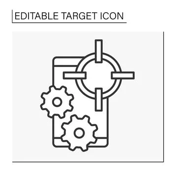 Mobile phone line icon Stock Illustration