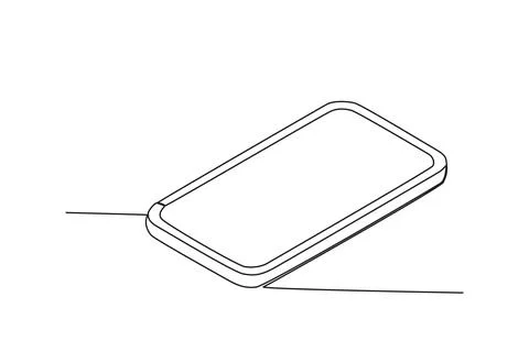 A mobile phone is located at an acute angle Stock Illustration