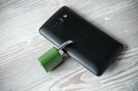 Mobile phone with lock Foto stock