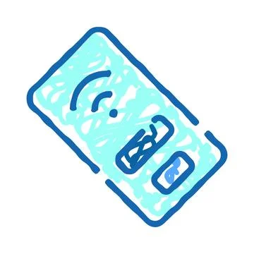 Mobile phone making contactless digital payment transaction Stock Illustration