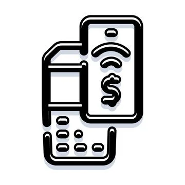 Mobile phone making a contactless payment transaction Stock Illustration