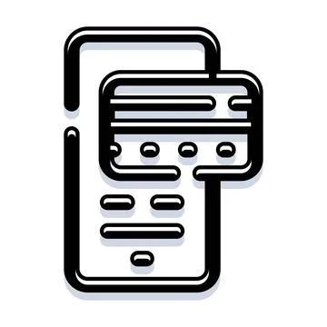 Mobile phone making digital payment with credit card Stock Illustration