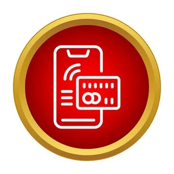 Mobile phone making digital payment with credit card Stock Illustration
