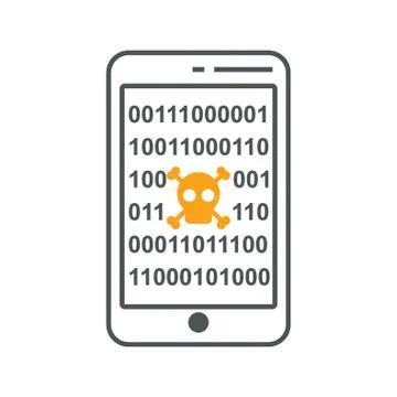 Mobile phone malware Stock Illustration
