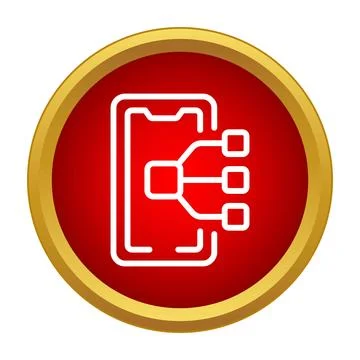 Mobile phone managing data network connectivity icon Stockillustratie