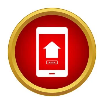 Mobile phone managing home security system with password Stock Illustration
