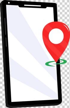 Mobile phone with maps icon (1) Stock Illustration