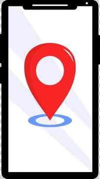 Mobile phone with maps icon (2) Illustrazione stock