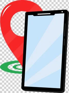 Mobile phone with maps icon (3) Stock Illustration