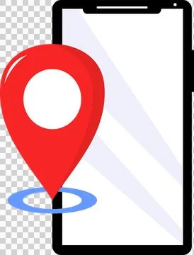 Mobile phone with maps icon (4) Stock Illustration