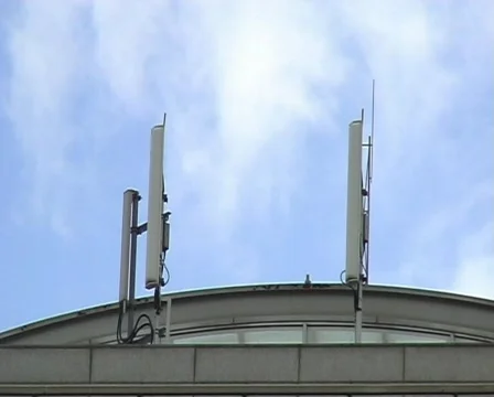 Mobile phone masts on building  Stock Footage 157383