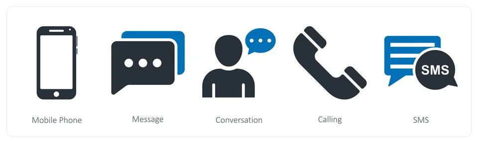 Mobile phone, message, conversation Stock Illustration