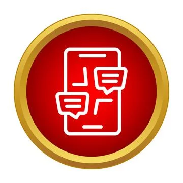 Mobile phone messaging app icon communication concept Stock Illustration